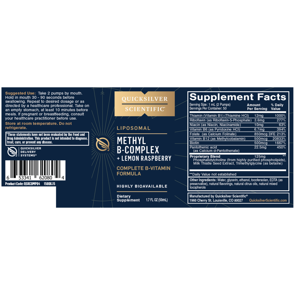 Product image for Liposomal Methyl B-Complex + Lemon Raspberry.