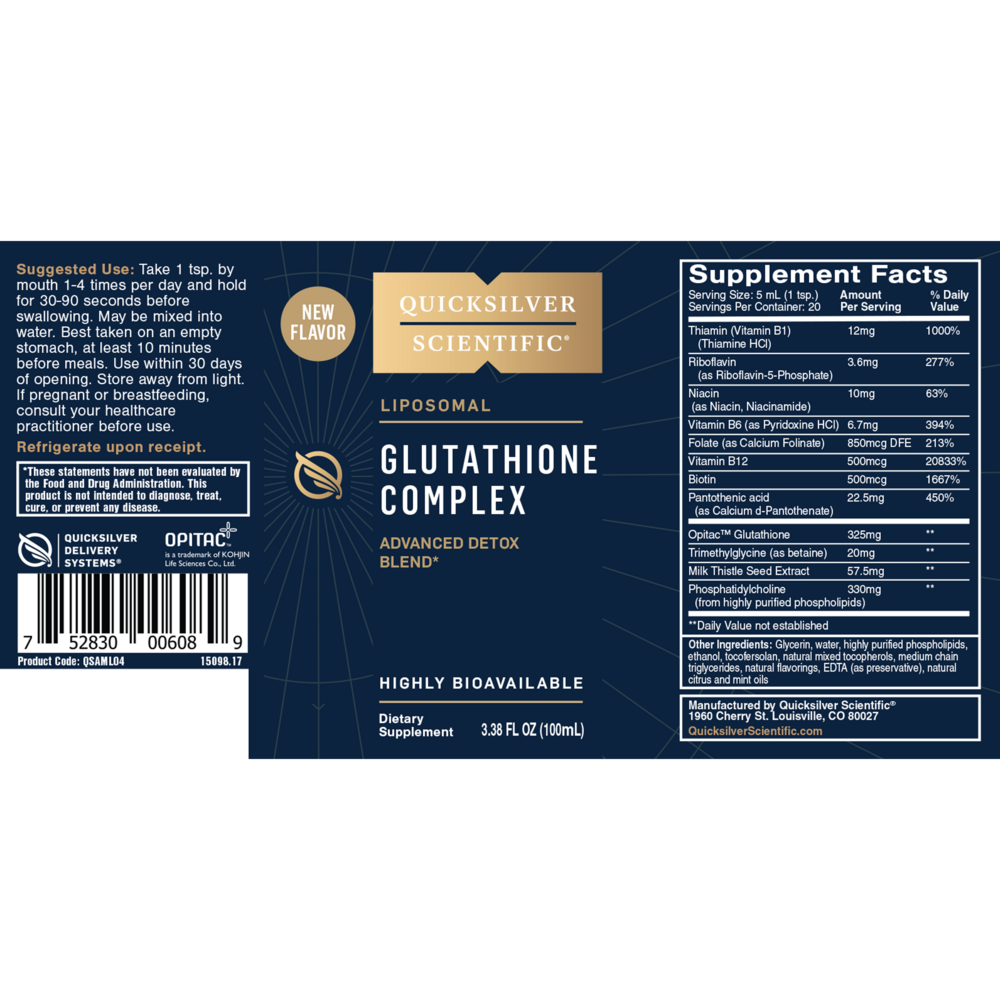 Product image for Liposomal Glutathione Complex.