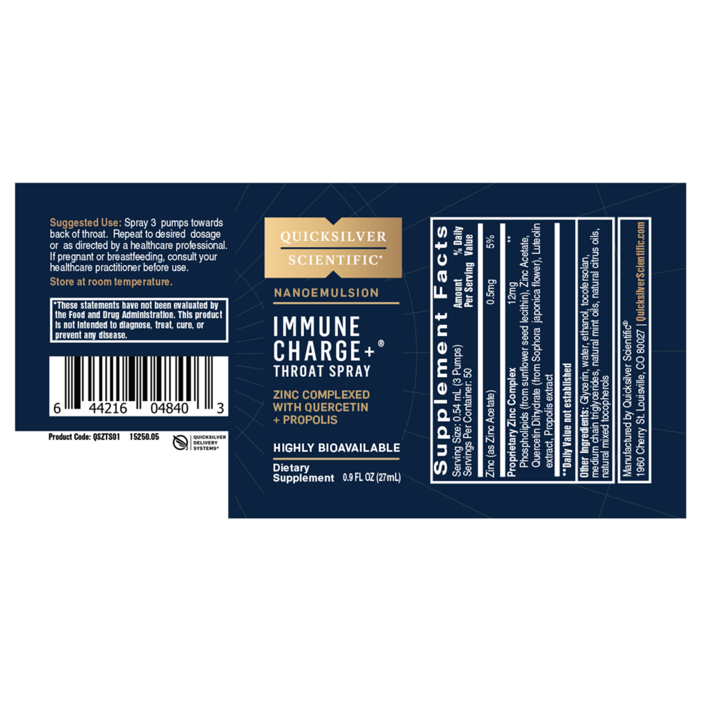 Product image for Immune Charge+ Throat Spray.