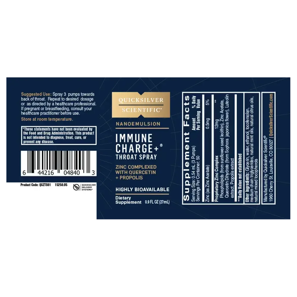 Product image for Immune Charge+ Throat Spray.