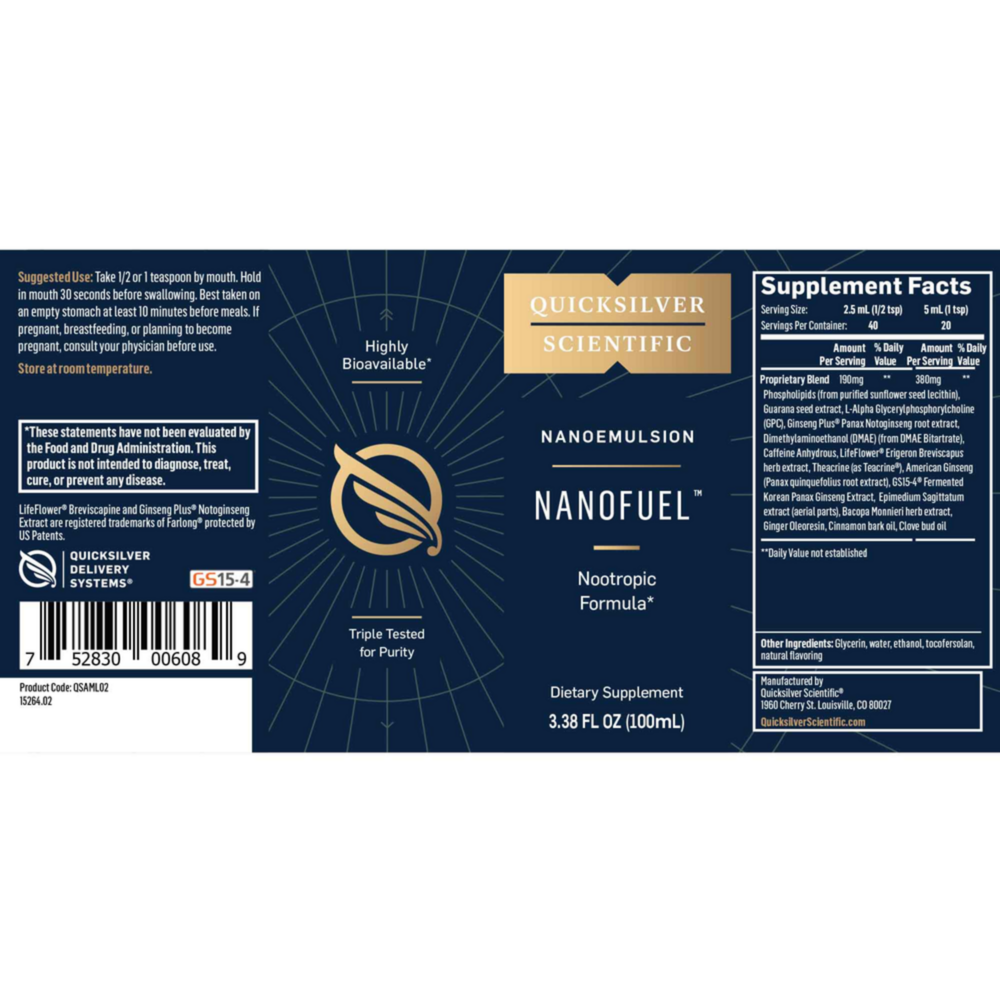 Product image for NanoFuel Nootropic Formula.