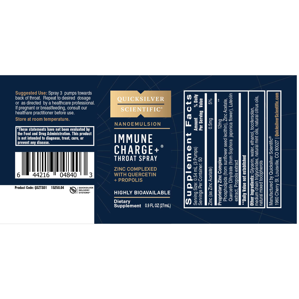 Product image for Immune Charge+ Throat Spray.