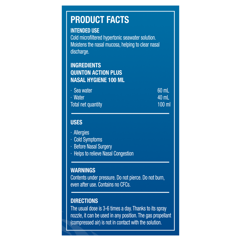 Product image for Quinton Action Plus Nasal Spray - Hypertonic.