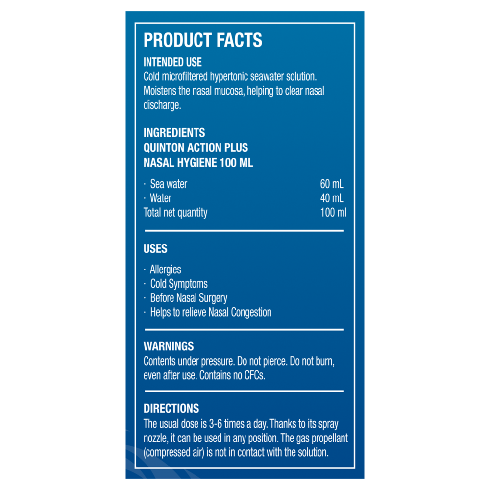 Product image for Quinton Action Plus Nasal Spray - Hypertonic.