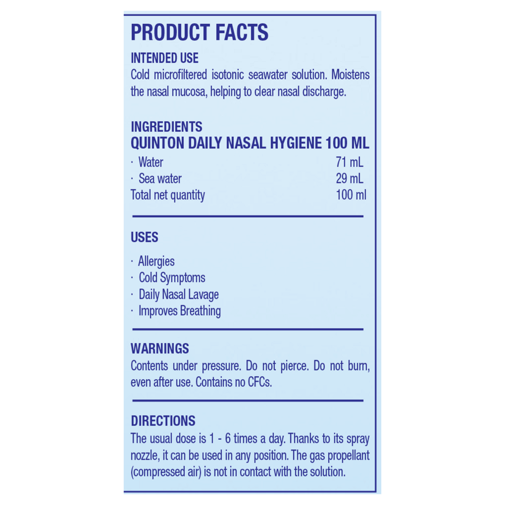 Product image for Quinton Daily Nasal Spray - Isotonic.