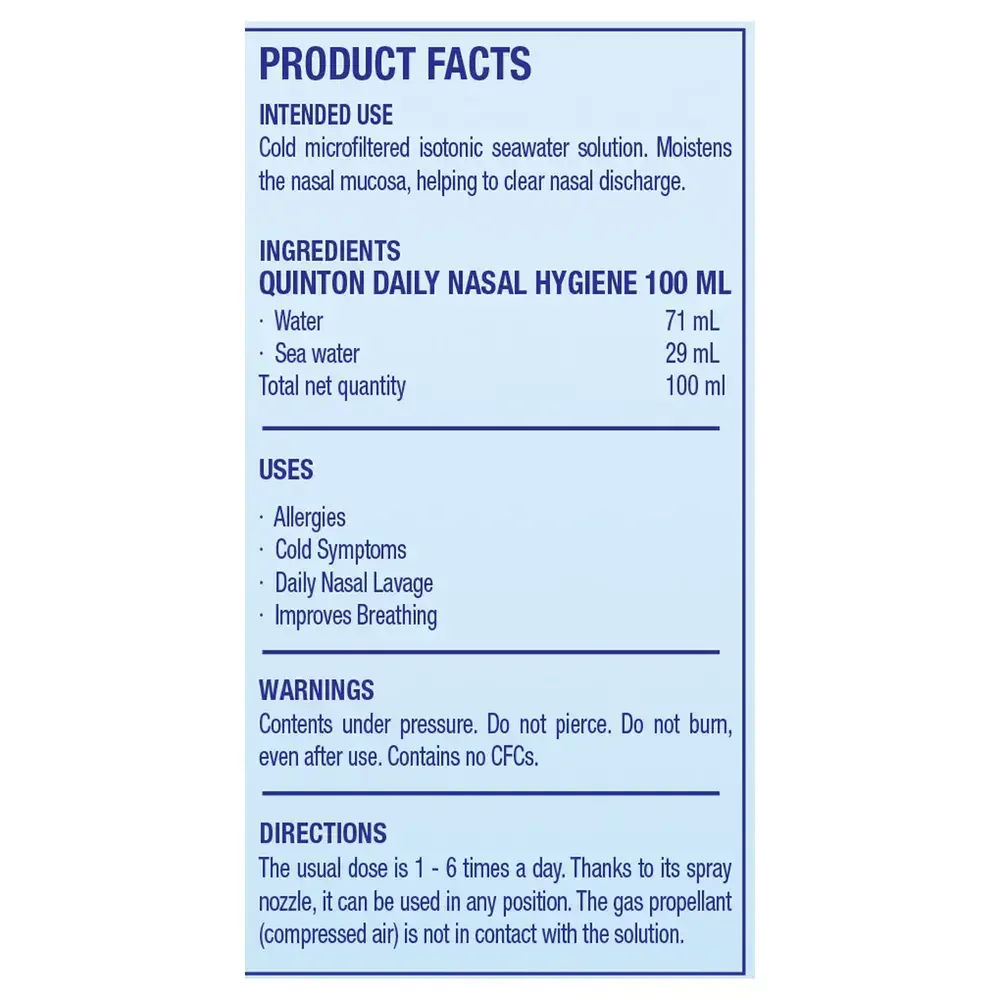Product image for Quinton Daily Nasal Spray - Isotonic.