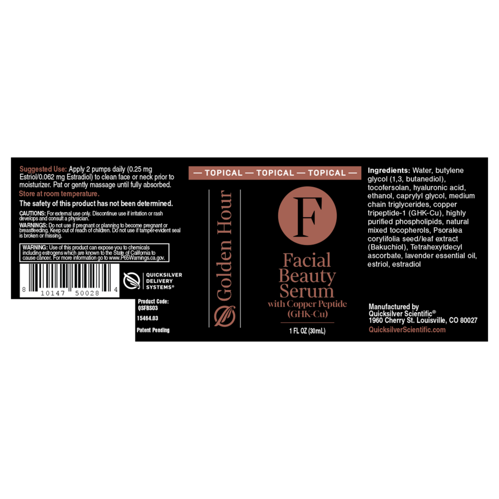 Product image for Facial Beauty Serum with Copper Peptide (GHK-Cu).