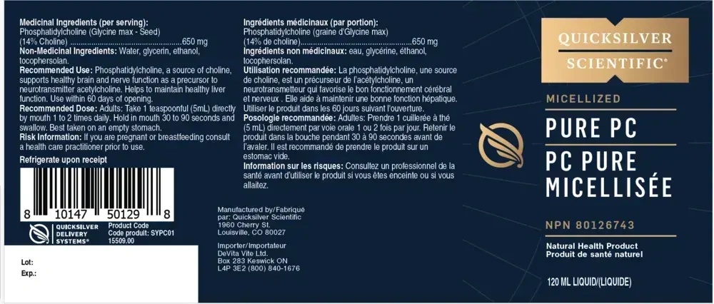 Product image for Pure PC - Liposomal Phosphatidylcholine.