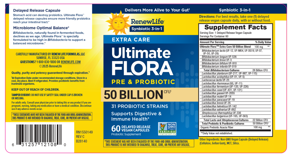 Product image for Synbiotic 3-in-1 Extra Care Ultimate Flora™ Pre &amp; Probiotic, 50 Billion CFU.