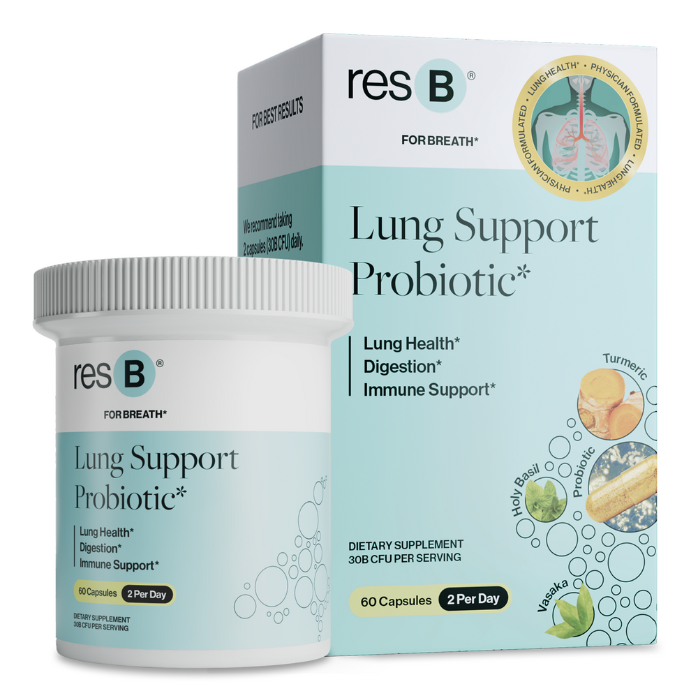 Product image for PRO resB Lung Support Probiotic 2-Pack of 60 Capsules.