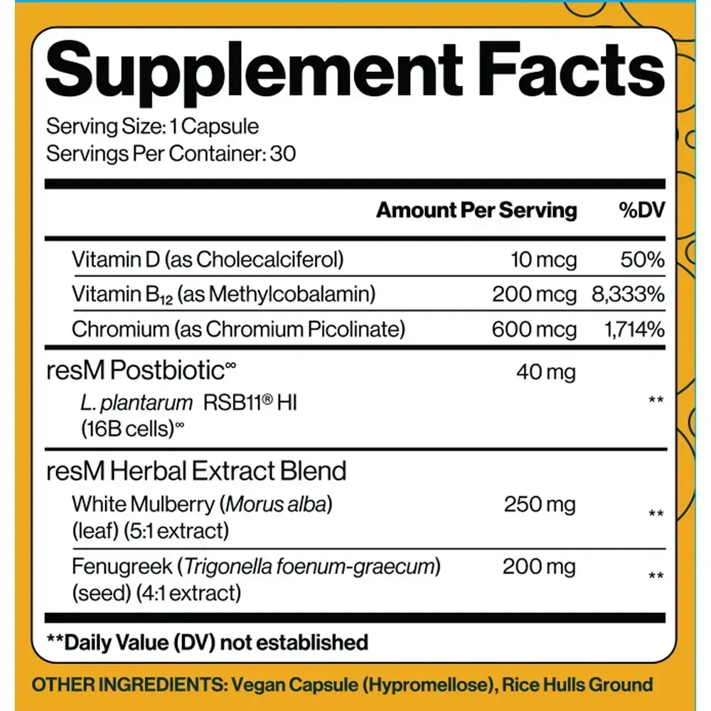 Product image for resM GLP-1 Postbiotic.