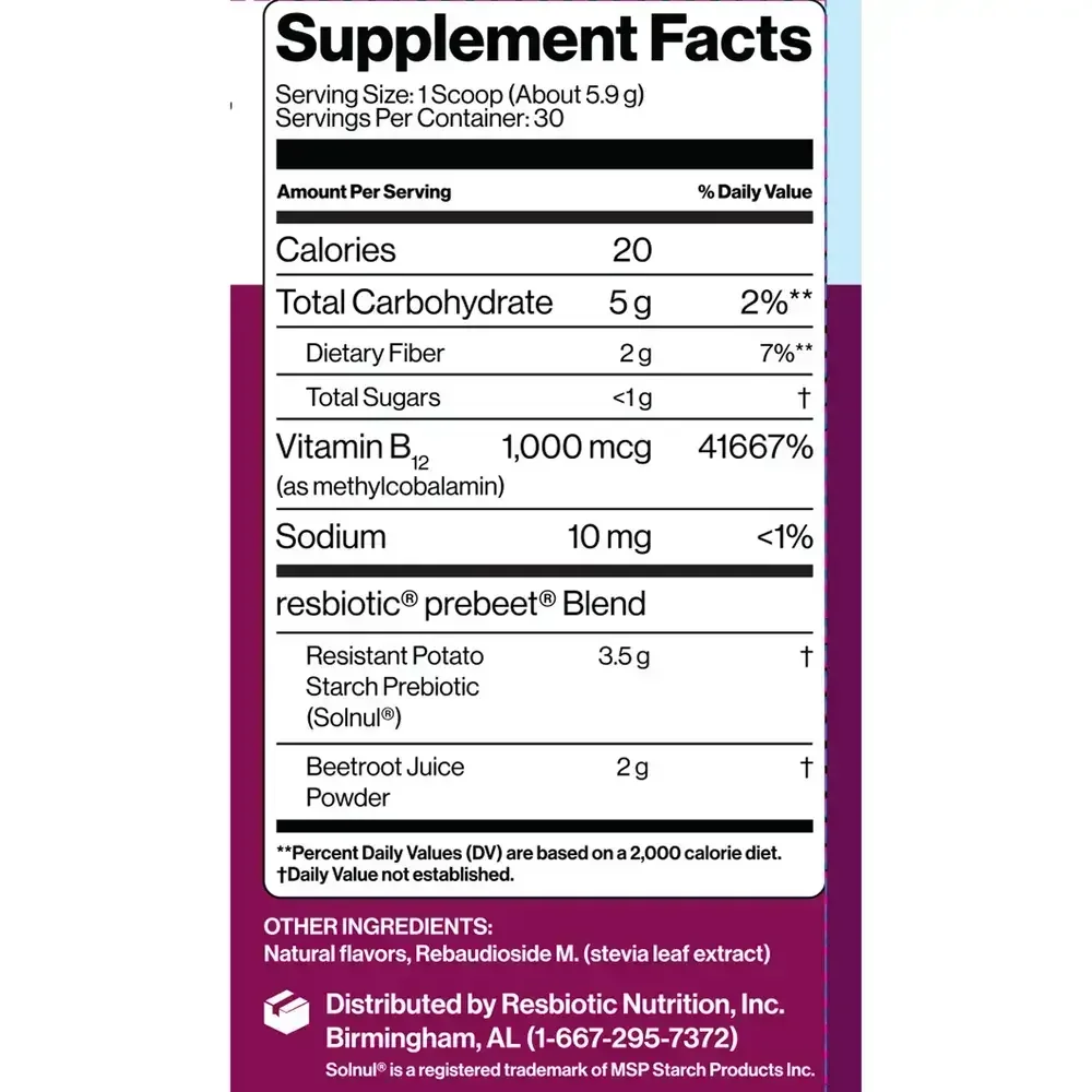 Product image for resG Prebeet Energy Prebiotic Powder.