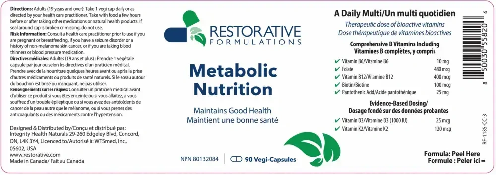 Product image for Metabolic Nutrition Capsules.