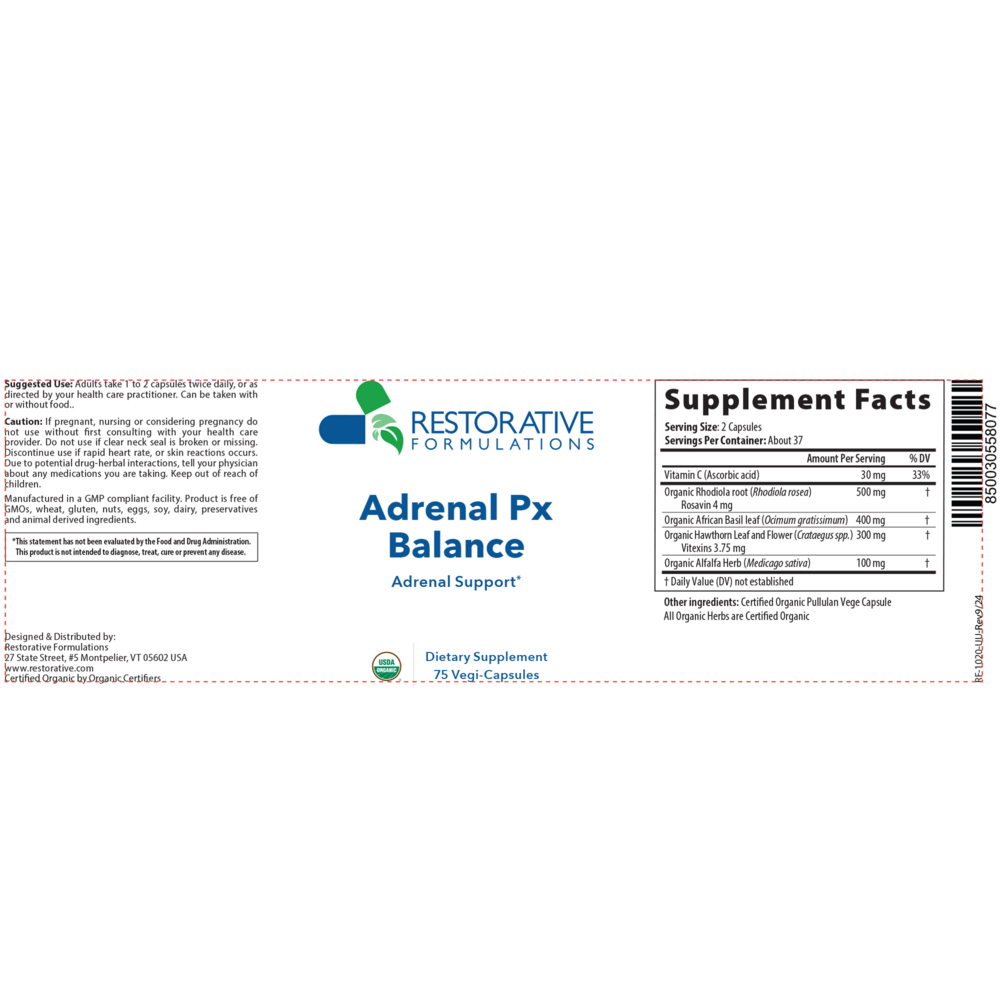 Product image for Adrenal Px Balance Capsules.