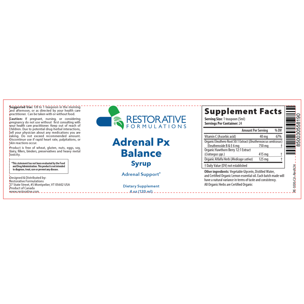 Product image for Adrenal Px Balance Syrup.