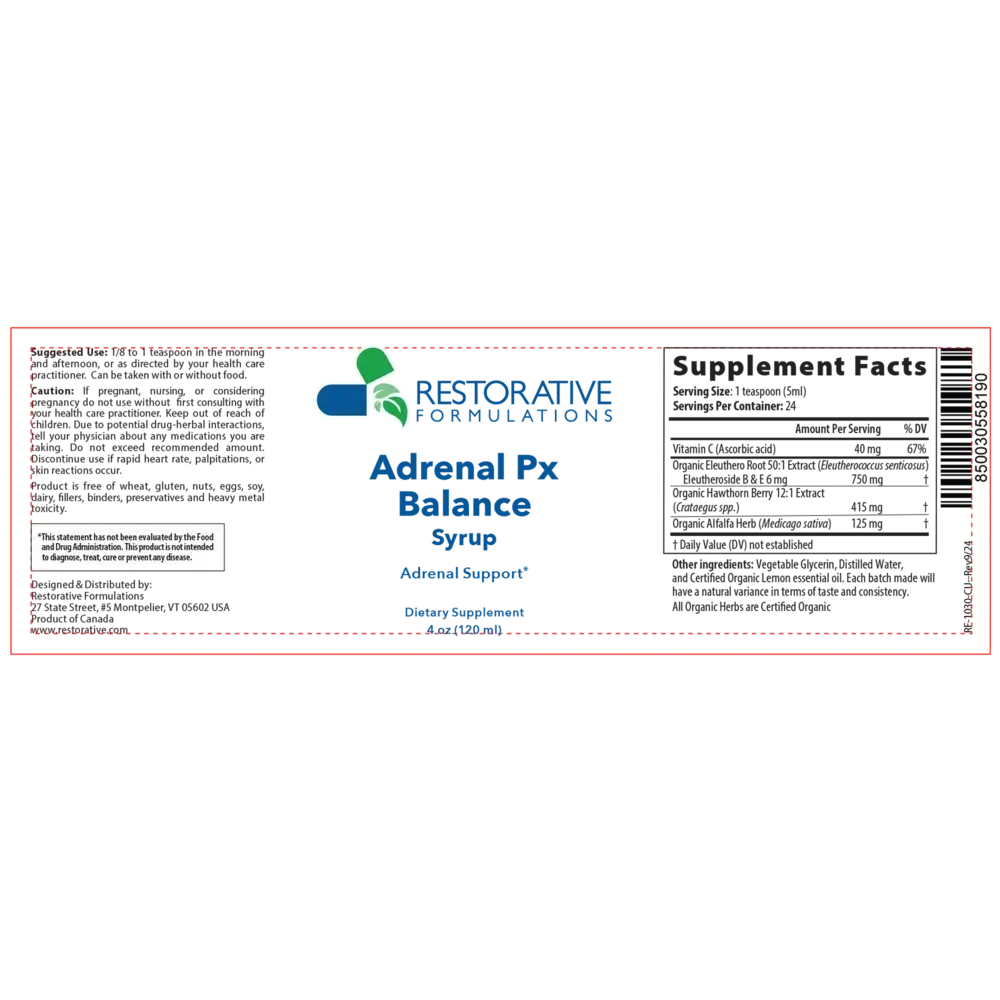 Product image for Adrenal Px Balance Syrup.