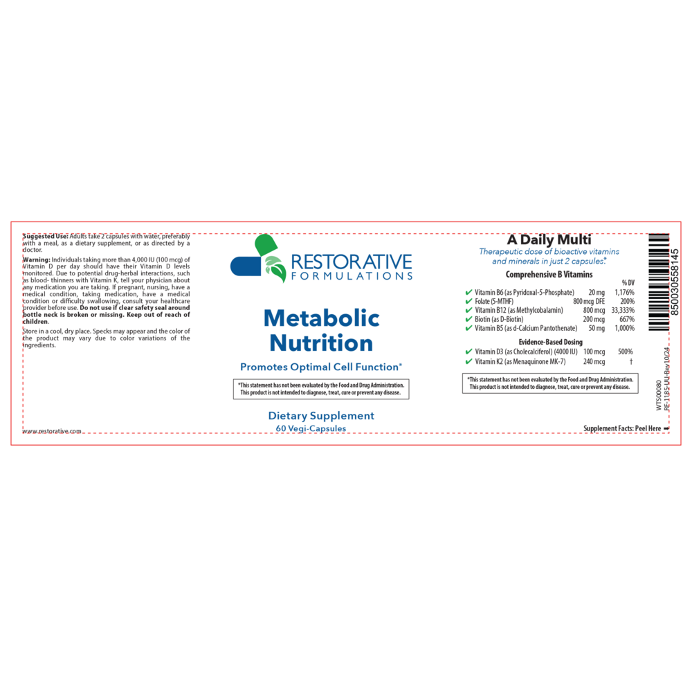 Product image for Metabolic Nutrition.