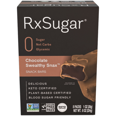 RxSugar Chocolate Swealthy Snax (8 Count) Product image for RxSugar Chocolate Swealthy Snax (8 Count). Discontinued.
