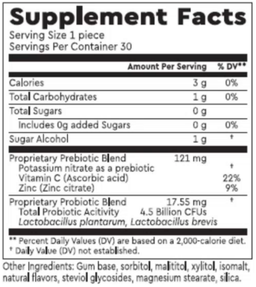 Product image for Prebiotic Nitrate Chewing Gum.