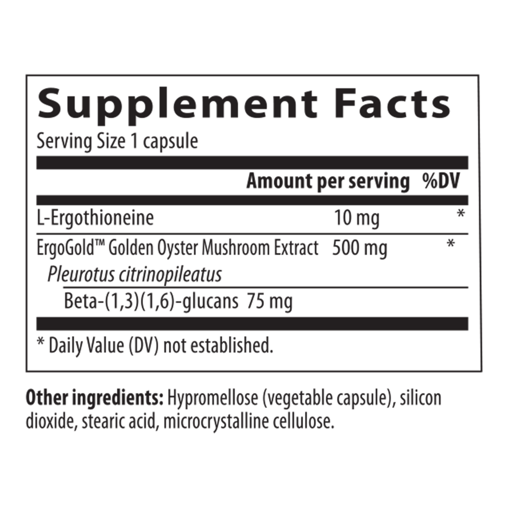 Product image for Ergo+ L-Ergothioneine Capsules.