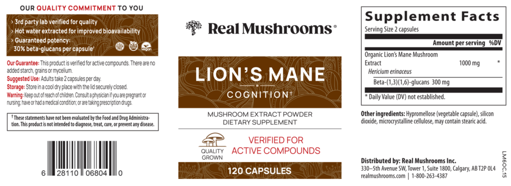Product image for Lion&#39;s Mane Extract Capsules.