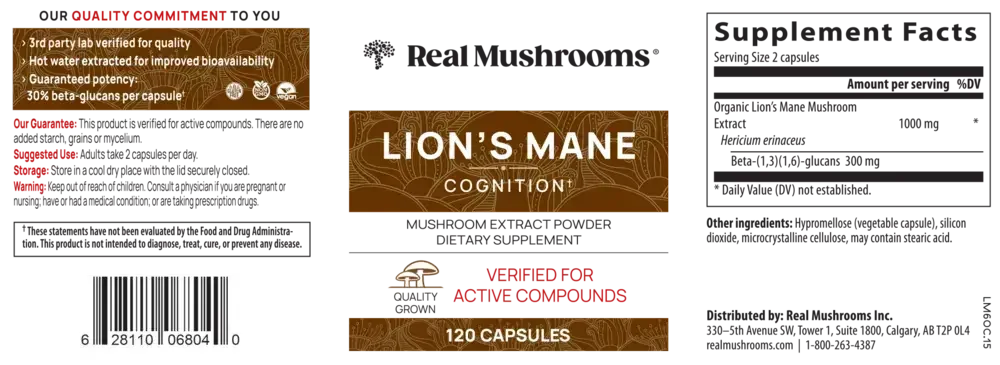 Product image for Lion's Mane Extract Capsules.