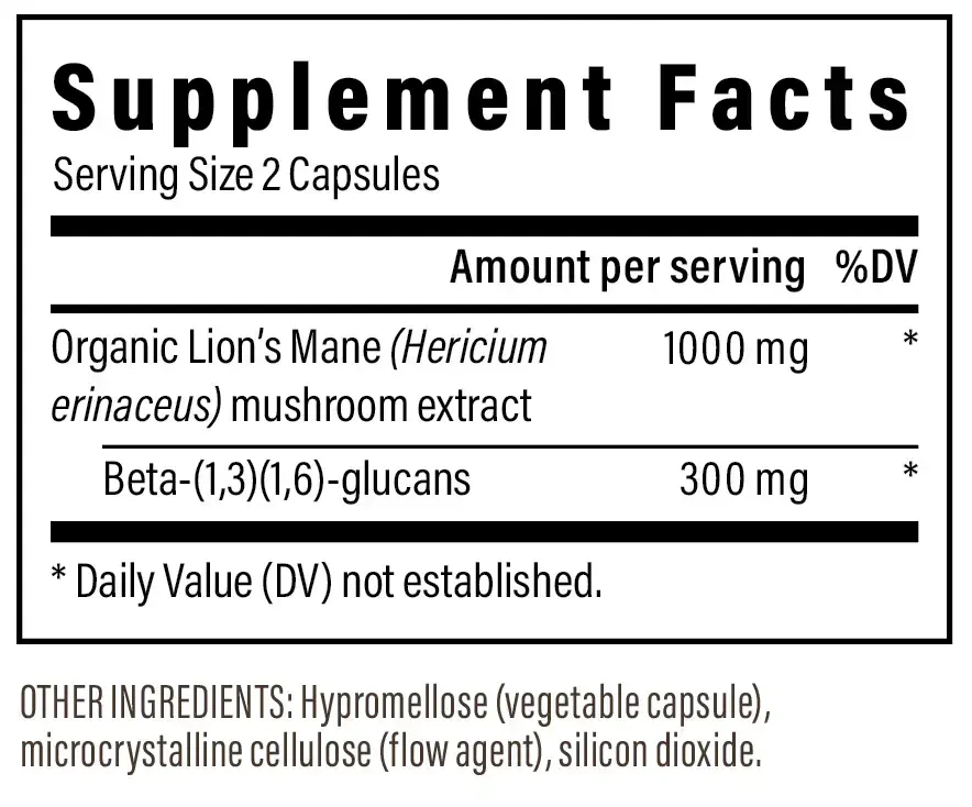 Product image for Lion's Mane Extract Capsules.
