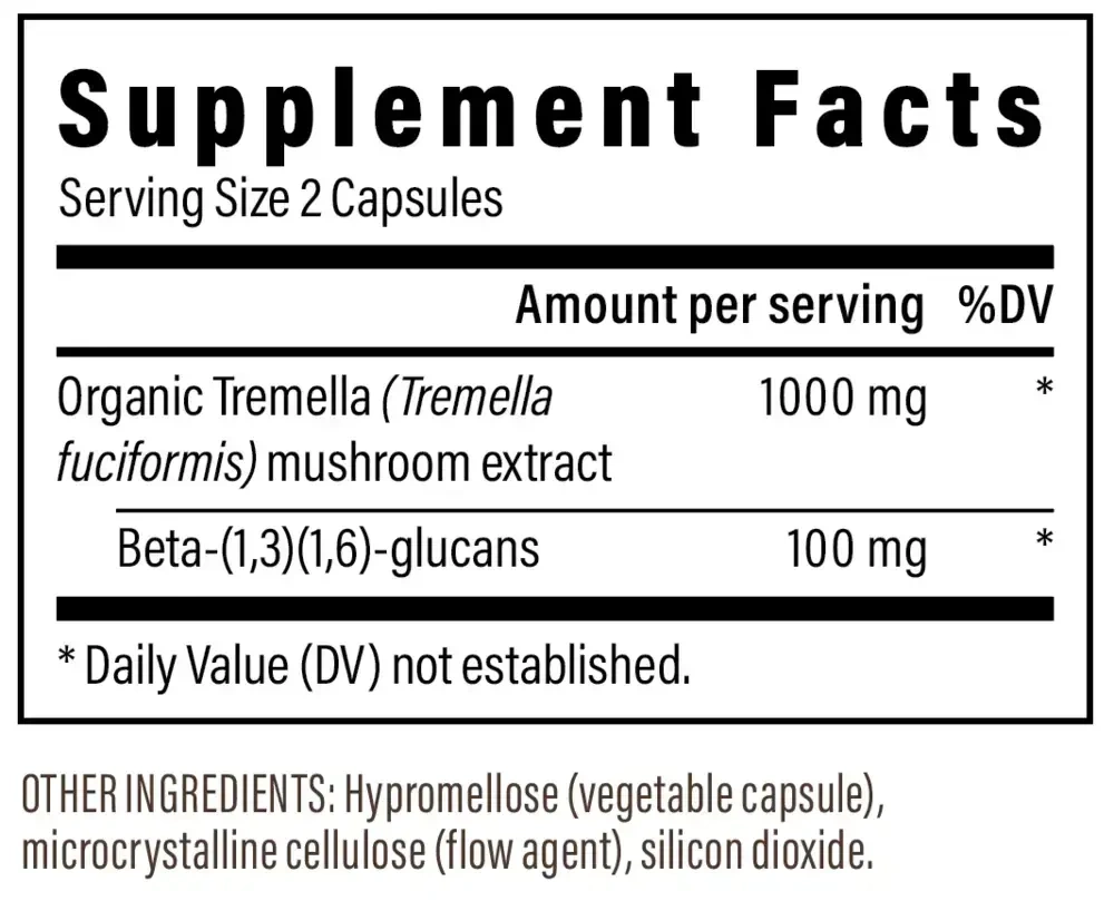 Product image for Tremella Mushroom Extract Capsules.