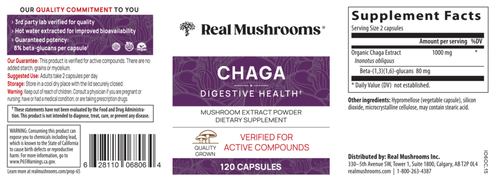 Product image for Chaga Extract Capsules.