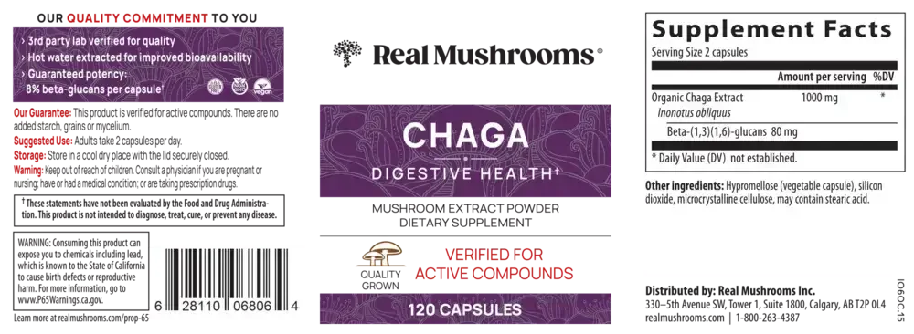 Product image for Chaga Extract Capsules.