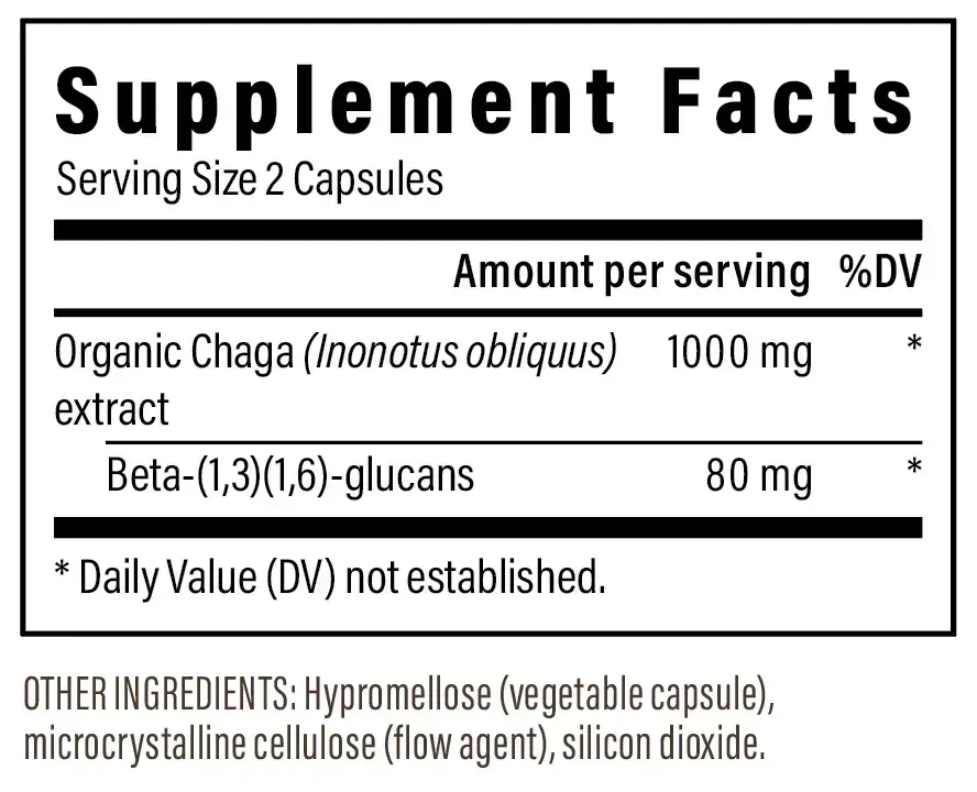 Product image for Chaga Extract Capsules.