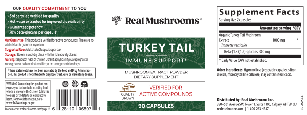 Product image for Turkey Tail Mushroom Extract Capsules.