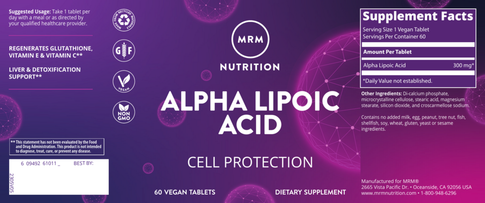 Product image for Alpha Lipoic Acid 300mg.