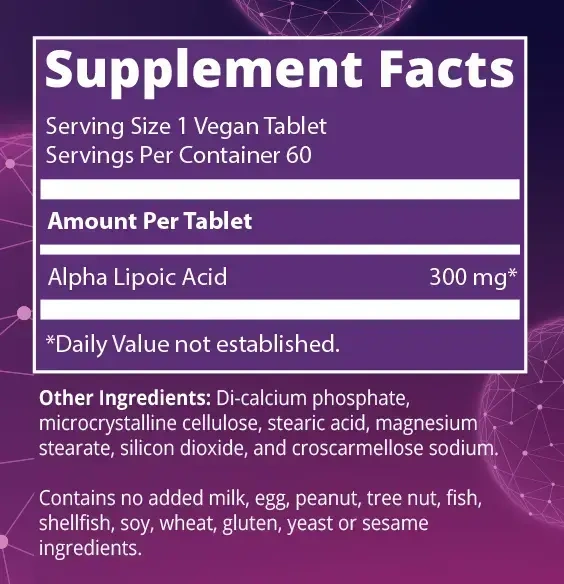 Product image for Alpha Lipoic Acid 300mg.