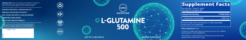 Product image for L-Glutamine Powder 500g.