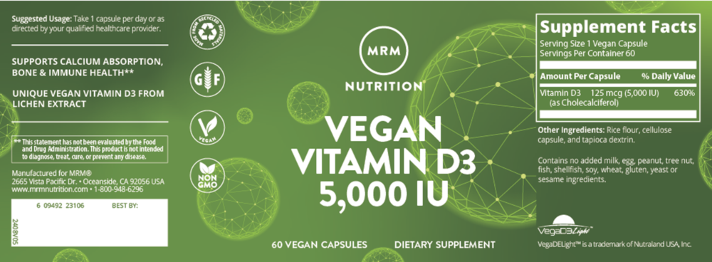 Product image for Vegan Vitamin D3 5000IU.