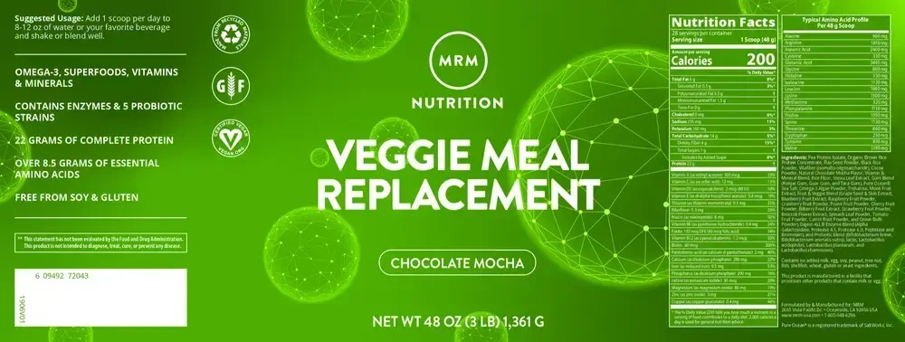 Product image for Veggie Meal Replace Choc Mocha.