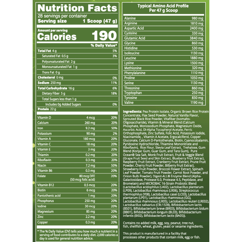 Product image for Veggie Meal Replacement, Vanilla Bean.