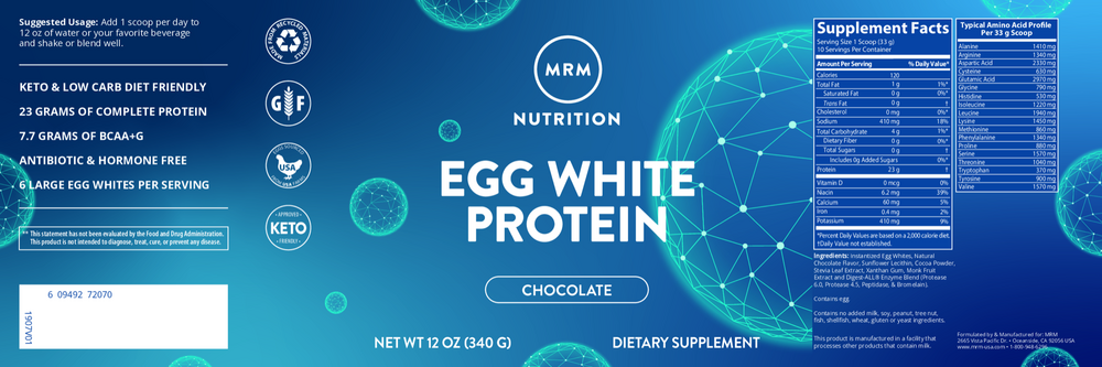 Product image for Egg White Protein - Chocolate.