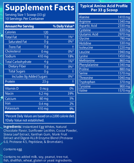 Product image for Egg White Protein - Chocolate.