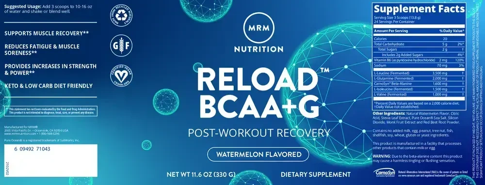 Product image for BCAA+G Reload - Natural Watermelon.