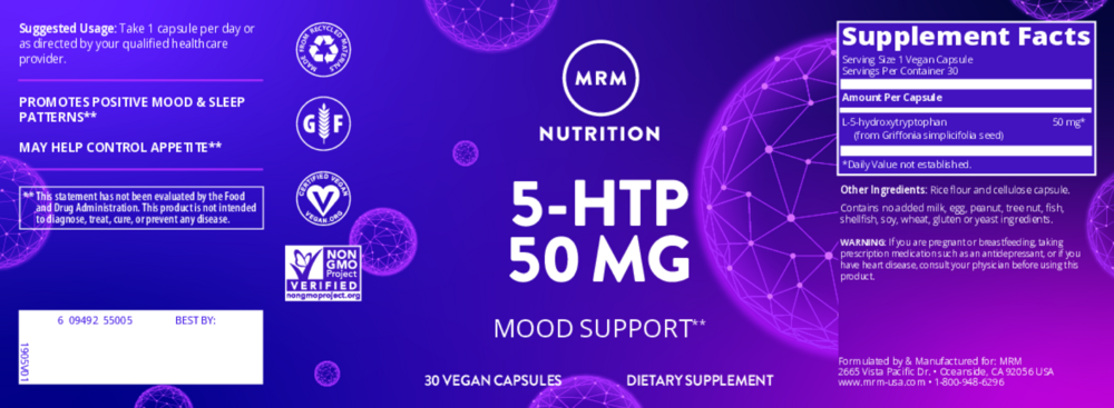 Product image for 5-HTP 50mg.
