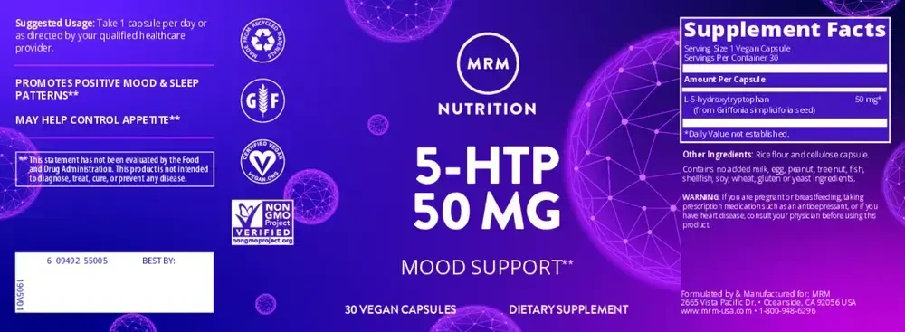 Product image for 5-HTP 50mg.