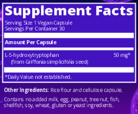 Product image for 5-HTP 50mg.