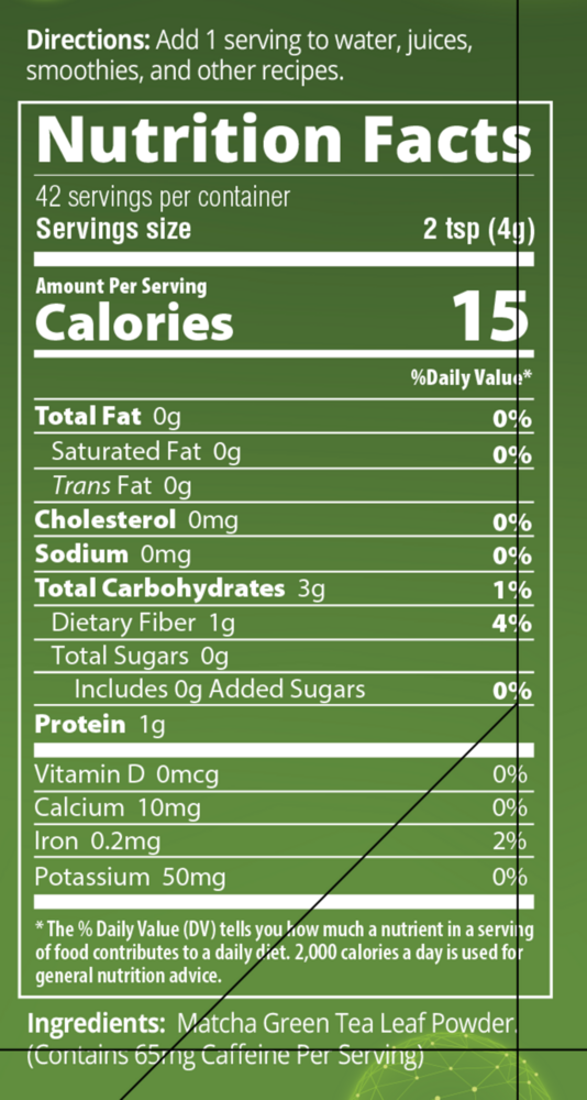 Product image for Raw Matcha Green Tea Powder.