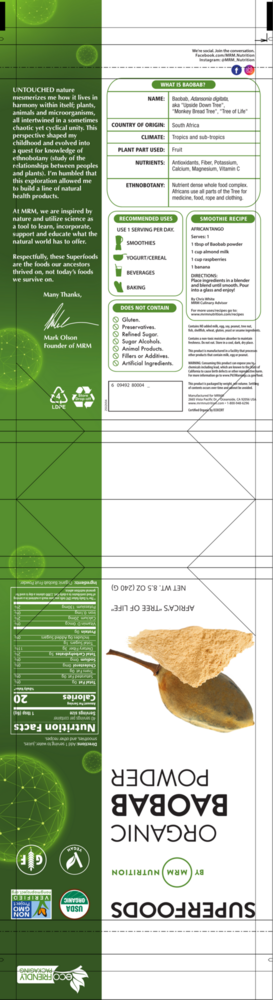 Product image for Raw Organic Baobab Fruit Powder.