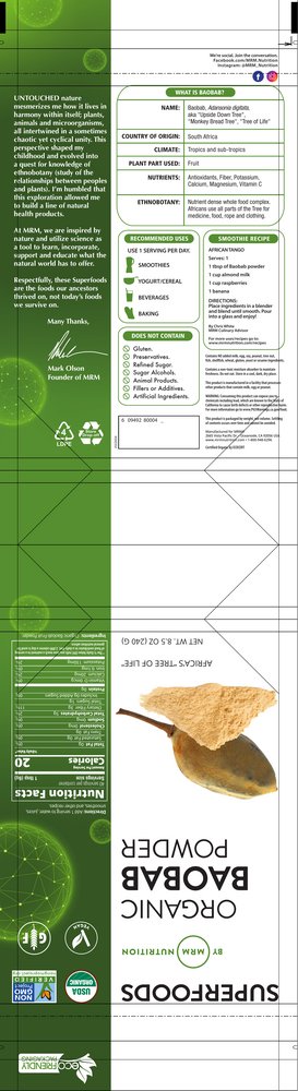 Product image for Raw Organic Baobab Fruit Powder.