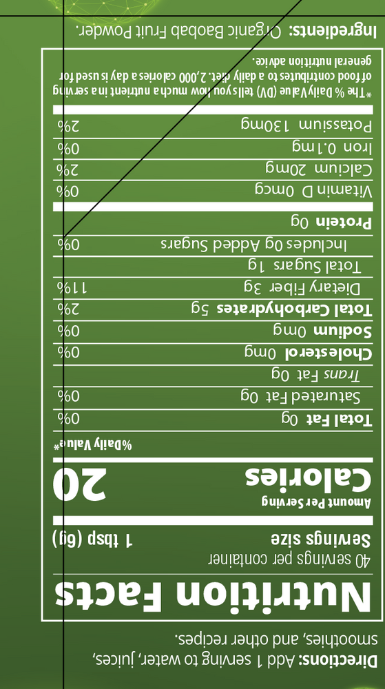 Product image for Raw Organic Baobab Fruit Powder.