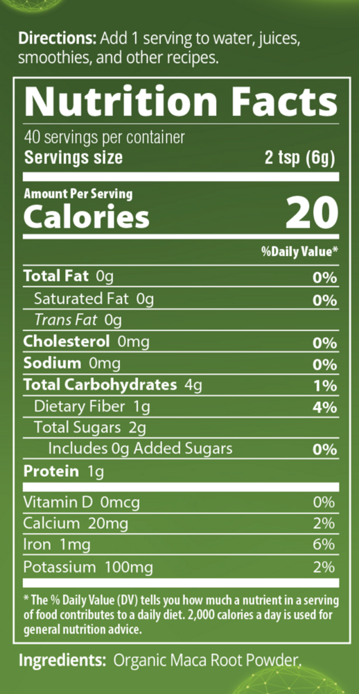 Product image for Raw Organic Maca Root Powder.