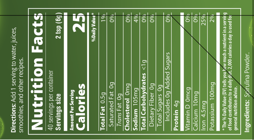 Product image for Raw Spirulina Powder.